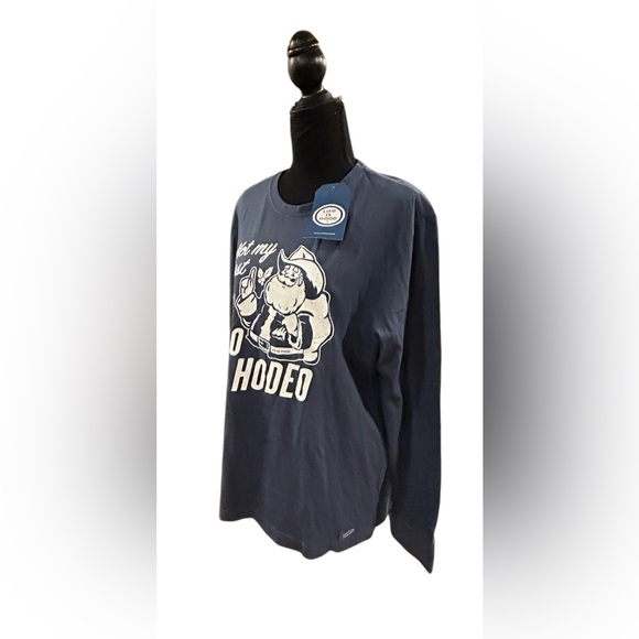 🤣NWT! LIFE IS GOOD-COWBOY SANTA SHIRT! “NOT MY FIRST HO HO HODEO” UNISEX! - Picture 5 of 12